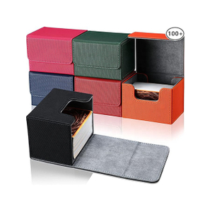 Torson Source Factory Deck Box 100+PU Leather Crosswise Magnetic Locking Storage for Trading Playing for UG for Magic Yugioh