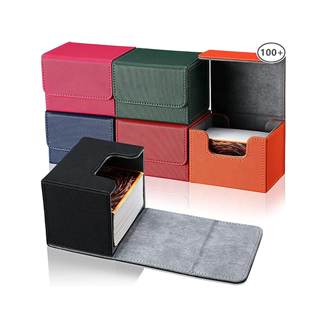 Torson Source Factory Deck Box 100+PU Leather Crosswise Magnetic Locking Storage for Trading Playing for UG for Magic Yugioh