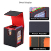 Torson Wholesale Window Square-Cornered Deck Box for 100+ Double-Sleeved Cards PP Dividers Side Loading Eco-Friendly PU Leather
