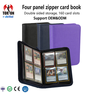 Torson Leather Pokemo Album Card Binder 4 Pockets 160+ Card Capacity Sewing Bound PP Inner Pages Customizable Logo Size Storage